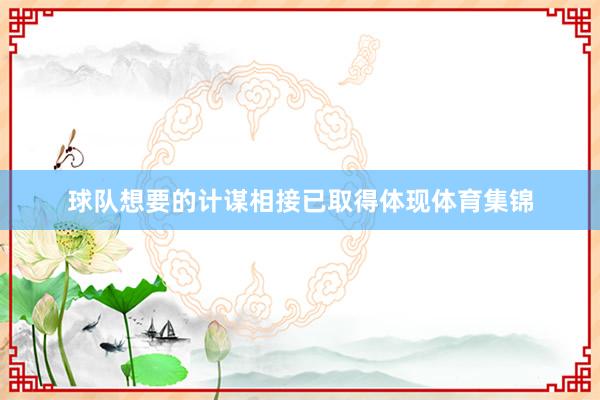 球队想要的计谋相接已取得体现体育集锦