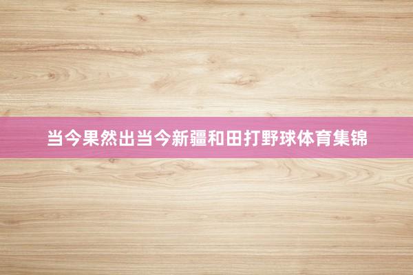 当今果然出当今新疆和田打野球体育集锦