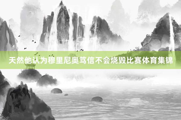 天然他认为穆里尼奥笃信不会烧毁比赛体育集锦