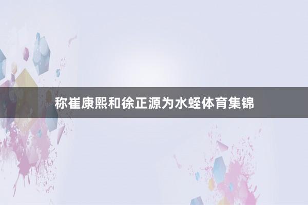 称崔康熙和徐正源为水蛭体育集锦