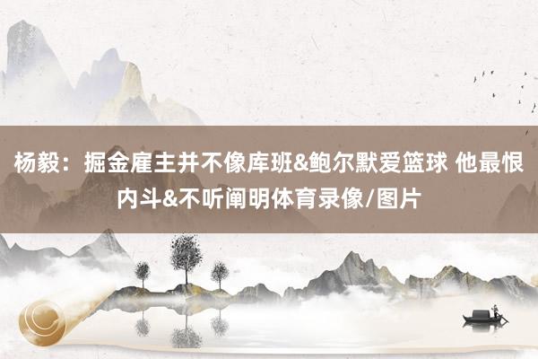杨毅：掘金雇主并不像库班&鲍尔默爱篮球 他最恨内斗&不听阐明体育录像/图片