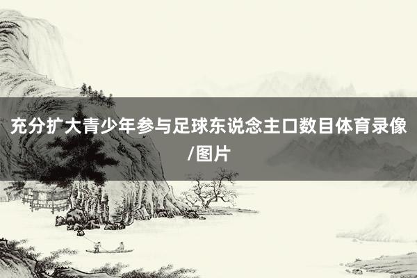 充分扩大青少年参与足球东说念主口数目体育录像/图片