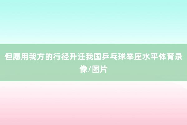 但愿用我方的行径升迁我国乒乓球举座水平体育录像/图片