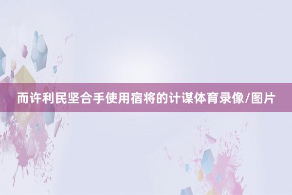 而许利民坚合手使用宿将的计谋体育录像/图片