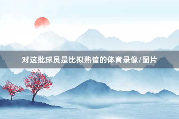 对这批球员是比拟熟谙的体育录像/图片