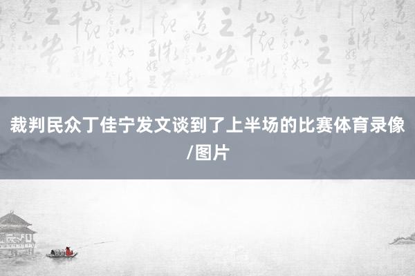 裁判民众丁佳宁发文谈到了上半场的比赛体育录像/图片