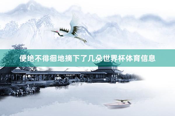 便绝不徘徊地摘下了几朵世界杯体育信息