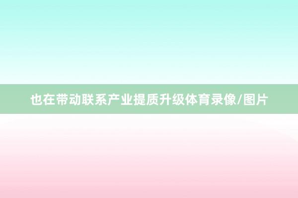 也在带动联系产业提质升级体育录像/图片