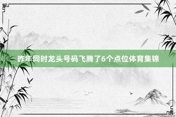 昨年同时龙头号码飞腾了6个点位体育集锦