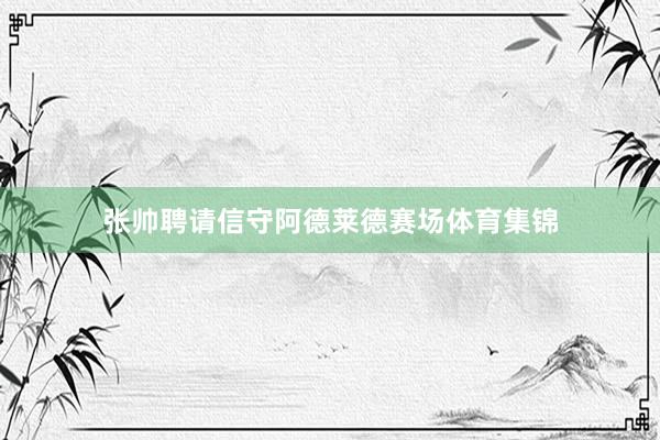 张帅聘请信守阿德莱德赛场体育集锦