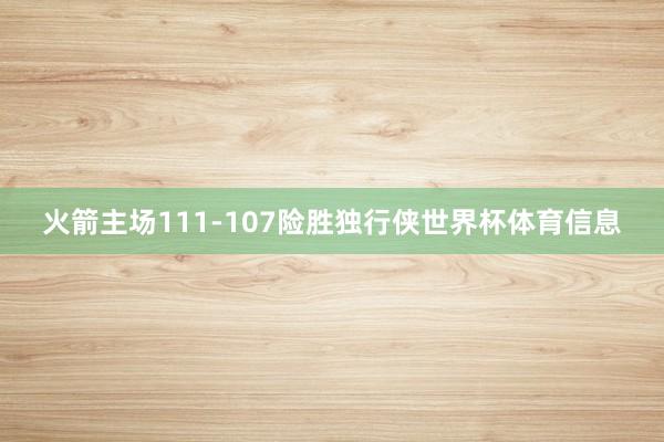 火箭主场111-107险胜独行侠世界杯体育信息