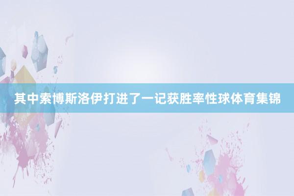 其中索博斯洛伊打进了一记获胜率性球体育集锦