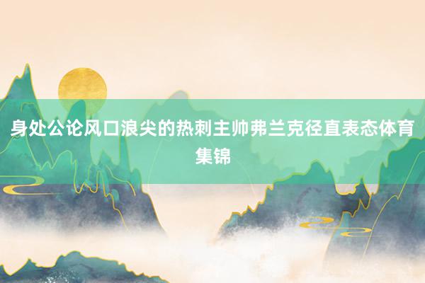 身处公论风口浪尖的热刺主帅弗兰克径直表态体育集锦