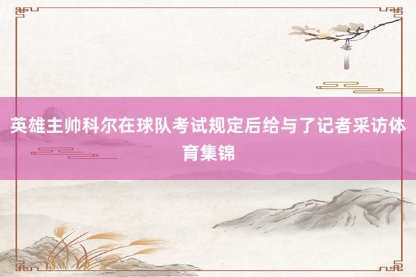 英雄主帅科尔在球队考试规定后给与了记者采访体育集锦