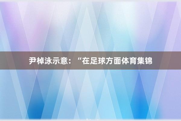 尹棹泳示意：“在足球方面体育集锦