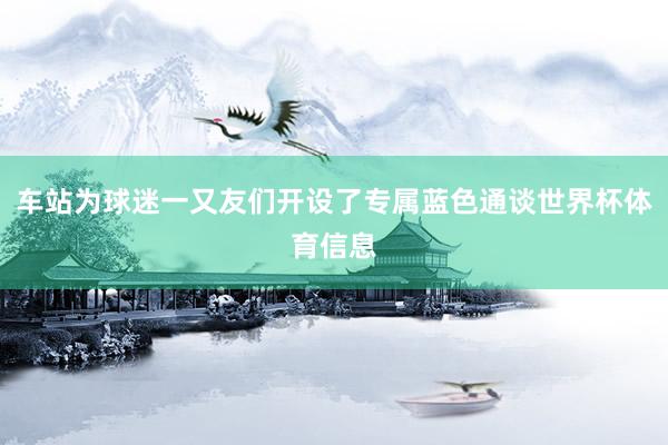 车站为球迷一又友们开设了专属蓝色通谈世界杯体育信息