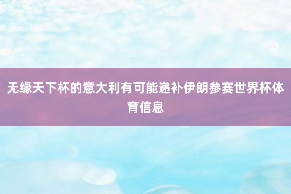 无缘天下杯的意大利有可能递补伊朗参赛世界杯体育信息